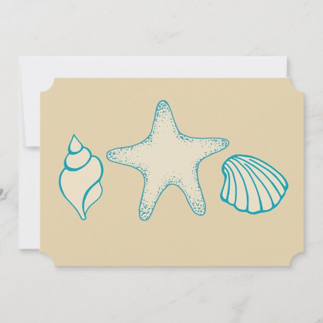 Seashell  Beach Invitations (Front)