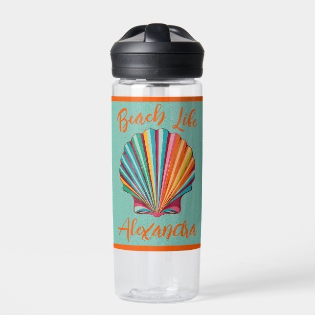 Seashell Beach Life Water Bottle (Front)