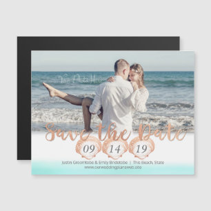 Seashell Beach Magnetic Save the Date Invitation