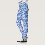 Seashell Beach Nautical Sea Blue Square Pattern Leggings<br><div class="desc">These pretty,  unique nautical leggings have a repeating and alternating square block / chequerboard pattern filled with blue and white shell silhouettes. The tiled collage of ocean seashells,  starfish,  sand dollars and spirals are perfect for any beach fan.</div>