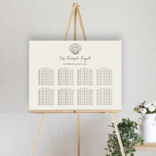 Seashell Beach Ocean Wedding 8 Table Seating Chart