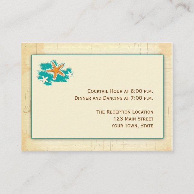 Seashell Beach Reception Enclosure Card (Front)