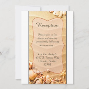 Seashell Beach Sand Wedding 3.5x7 Reception Card