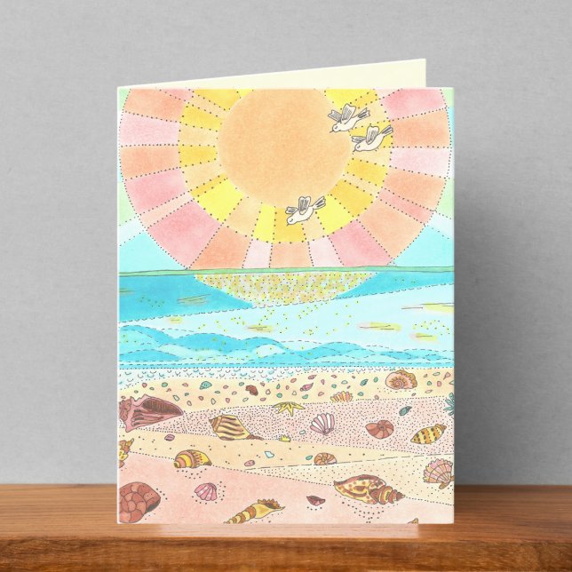 Seashell Beach Sunrise Blank Card (Creator Uploaded)