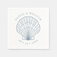 Seashell Beach Wedding Coastal Dusty Blue