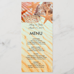 Seashell beach wedding menu seashell5