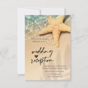 Seashell Beach Wedding Reception  Invitation