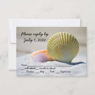Seashell Beach Wedding RSVP Card