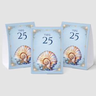Seashell beach wedding table stand accessories