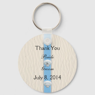 Seashell Beach Wedding Thank You Key Ring