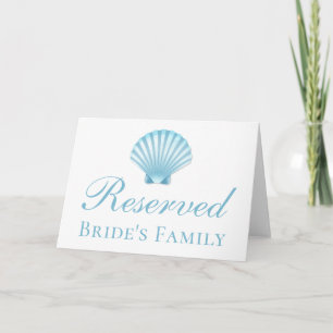 Seashell Blue Nautical Beach Wedding Reserved Invitation