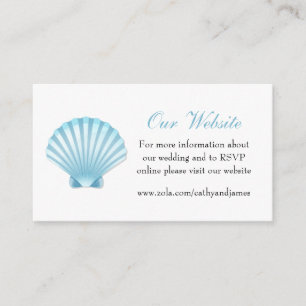 Seashell Blue Nautical Elegant Wedding Website Enclosure Card