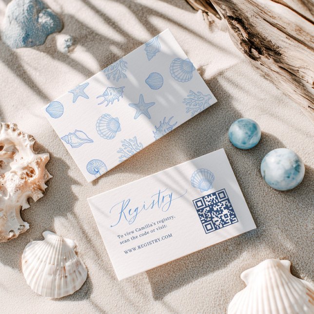Seashell Bridal Registry QR code Enclosure Card (Creator Uploaded)