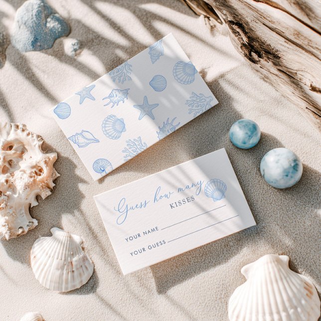Seashell Bridal Shower guess how many kisses Enclosure Card (Creator Uploaded)