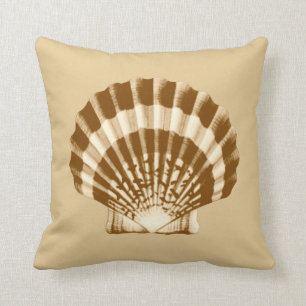 Seashell - brown and beige cushion