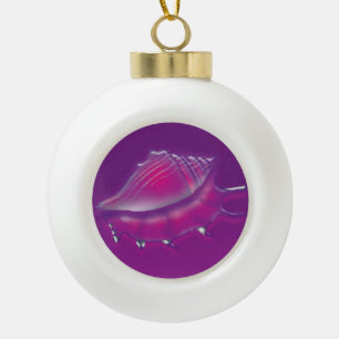 Seashell Ceramic Ball Christmas Ornament