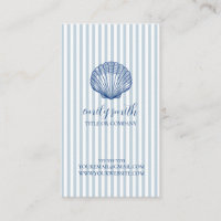 Seashell Coastal Blue Stripe