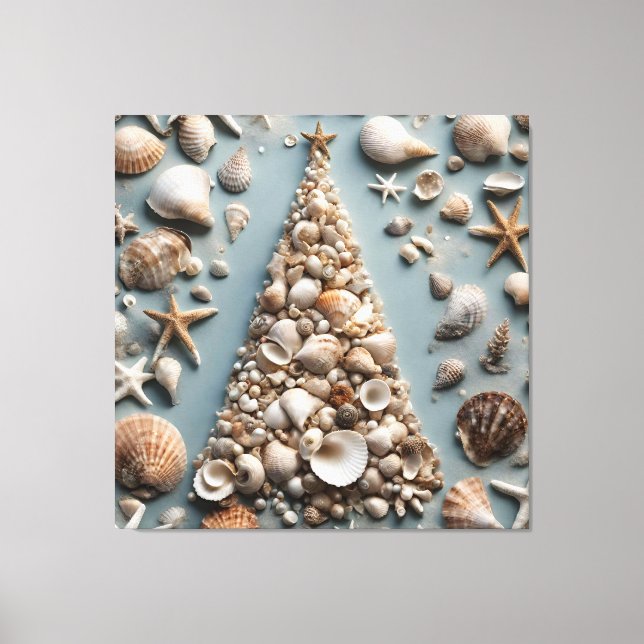 Seashell Coastal Christmas Tree  Canvas Print (Front)