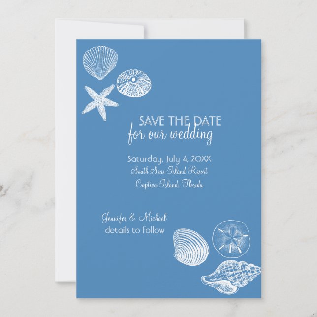 Seashell Collection Save the Date Announcement (Front)