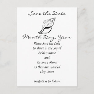 Seashell/Conch Save the Date Announcement Postcard