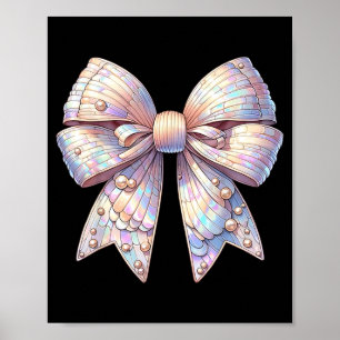 Seashell Coquette Bow Beach Summer Coastal Shell Poster