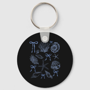 Seashell Coquette Bow Hawaii Beach Summer Vacation Key Ring
