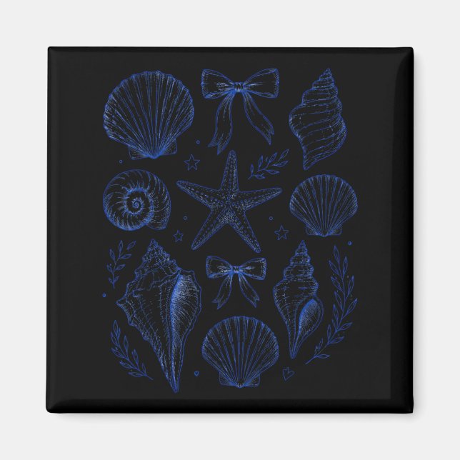 Seashell coquette bow starfish seashell summer for magnet (Front)