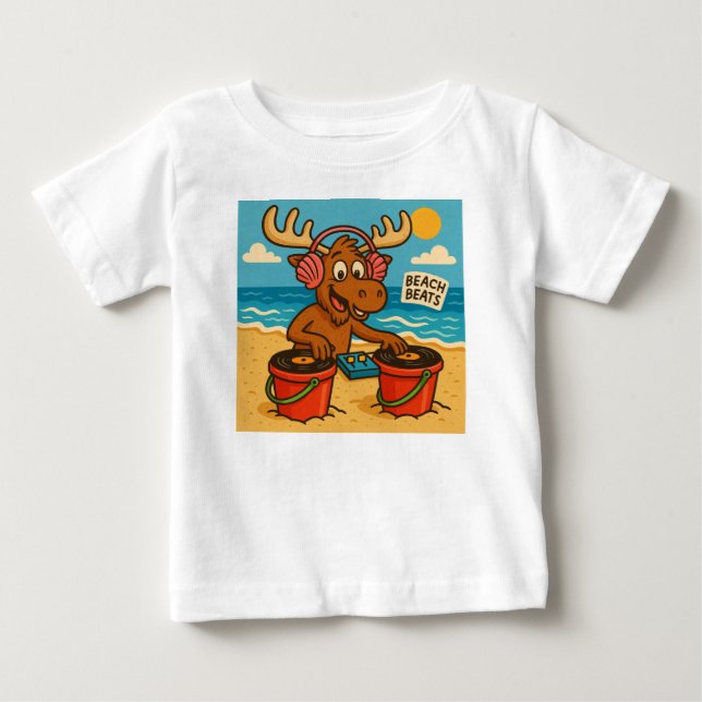 Seashell DJ – Beach Beats Tee for Kids (Front)