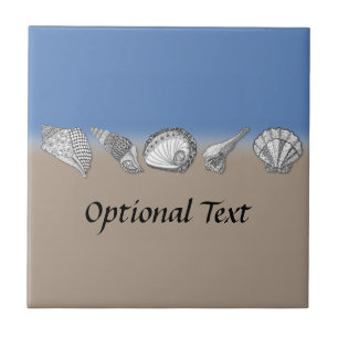 Seashell Drawing Art Tile