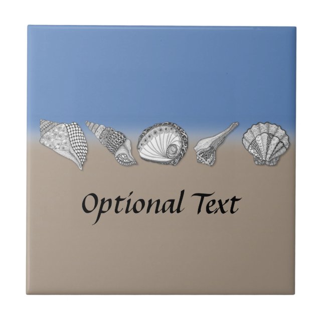 Seashell Drawing Art Tile (Front)