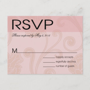Seashell Dreams Beach Wedding RSVP pink