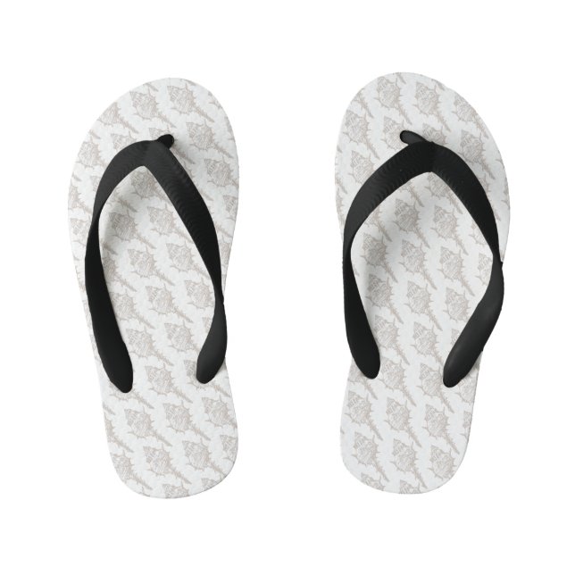 Seashell elegant pattern bath towel kid's flip flops (Footbed)