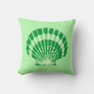 Seashell - emerald and mint green cushion