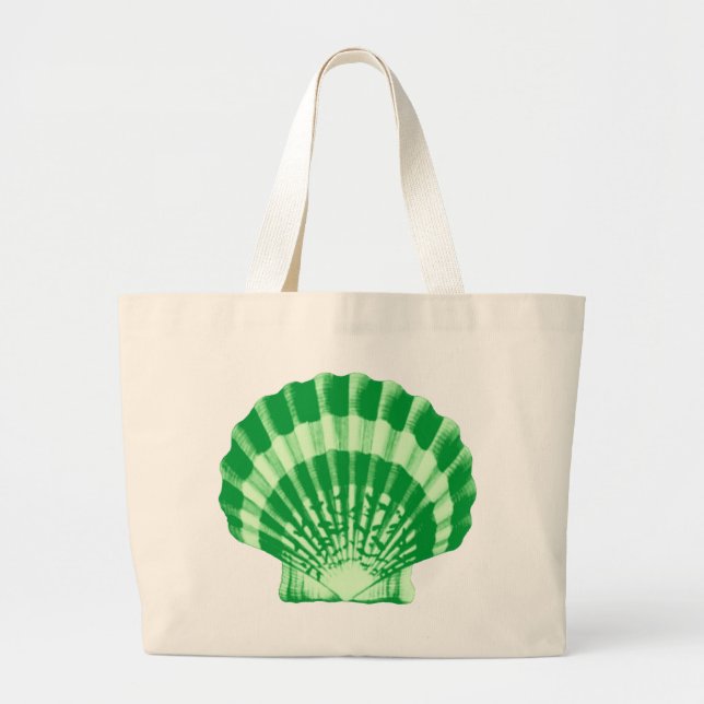 Seashell - emerald and mint green large tote bag (Front)