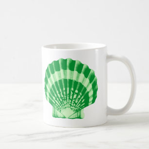 Seashell - emerald green coffee mug