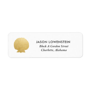 Seashell Faux Gold Foil Ocean Wedding
