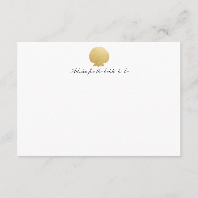 Seashell Faux Gold Foil | Ocean Wedding Advice (Front)