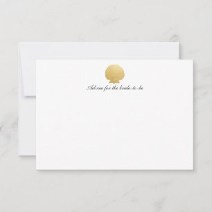 Seashell Faux Gold Foil Ocean Wedding Advice Card