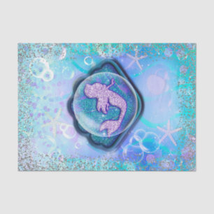 Seashell Fit for a Mermaid Glitter Birthday Party Tissue Paper