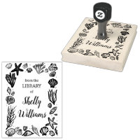 Seashell Frame Custom Ex Libris Bookplate