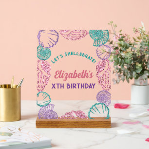 Seashell Girls Birthday Acrylic Sign