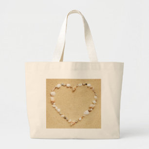 Seashell Heart Large Tote Bag