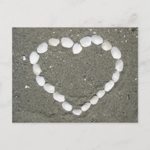 Seashell heart postcard