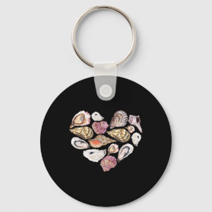 Seashell Heart Summer Vibes Beach Cruise Vacation Key Ring