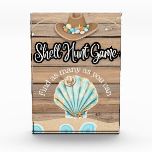 Seashell Hunt Sign Photo Block