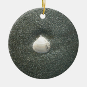 Seashell in the Sand: A Salty Souvenir Ceramic Tree Decoration