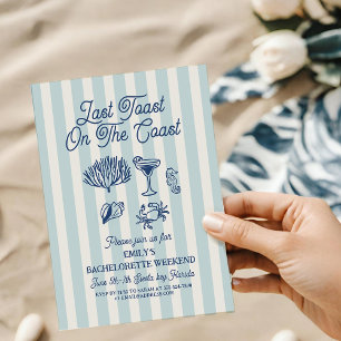 Seashell Last toast coast Bachelorette Weekend Invitation