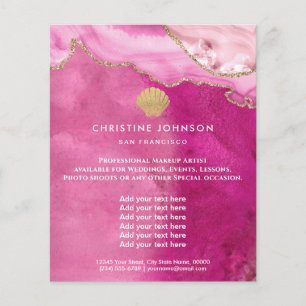 seashell logo on pink design flyer