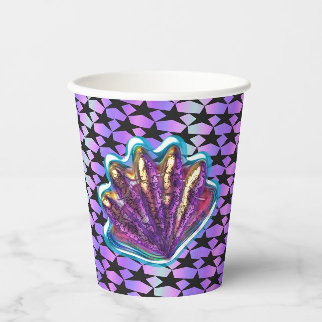SeaShell Mermaid Party Paper Cups (Front)