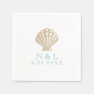 Seashell Nautical Beach Wedding   Bridal Shower Napkin